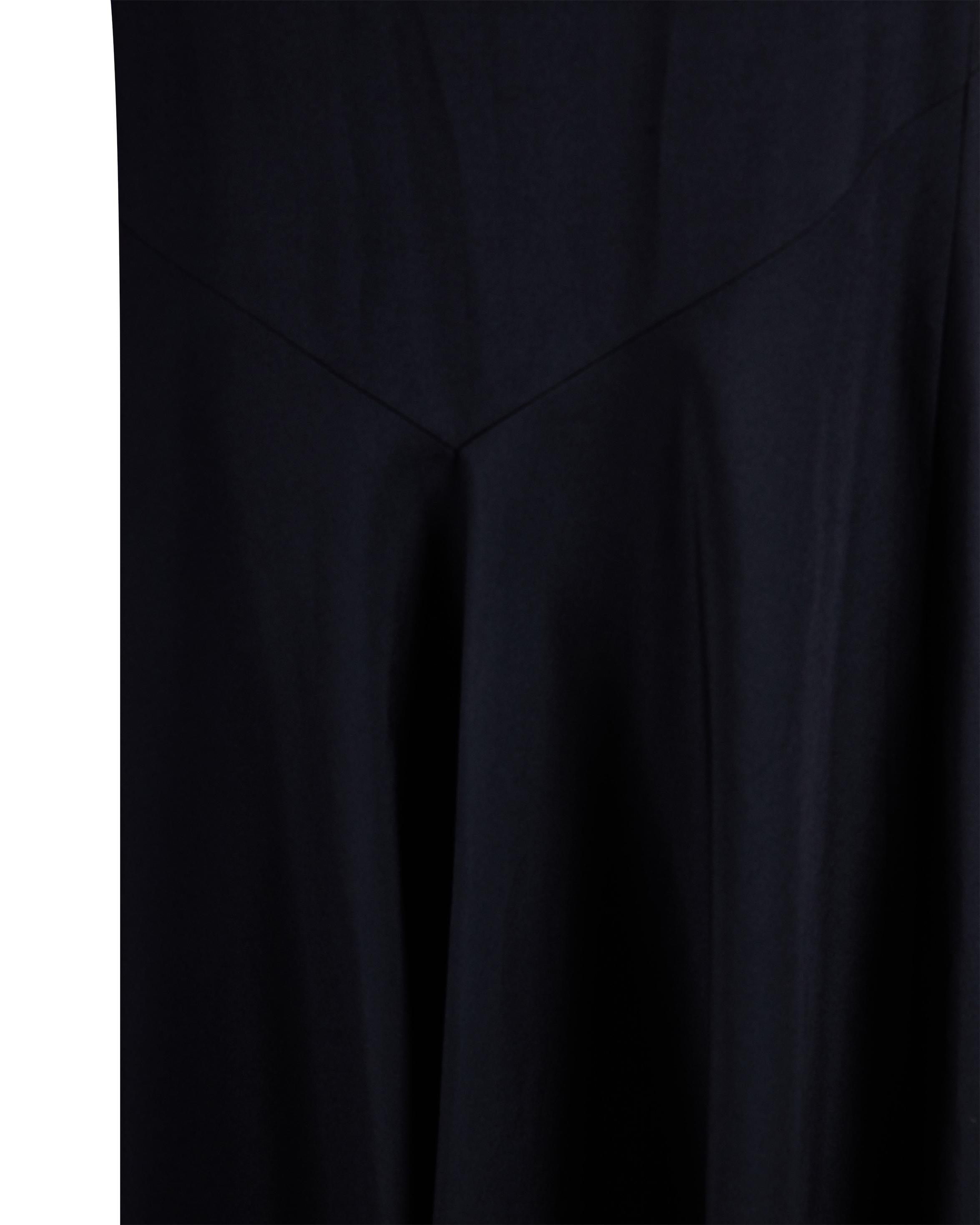 Women's 1990's Jean Paul Gaultier Black Wool Fishtail Maxi Skirt