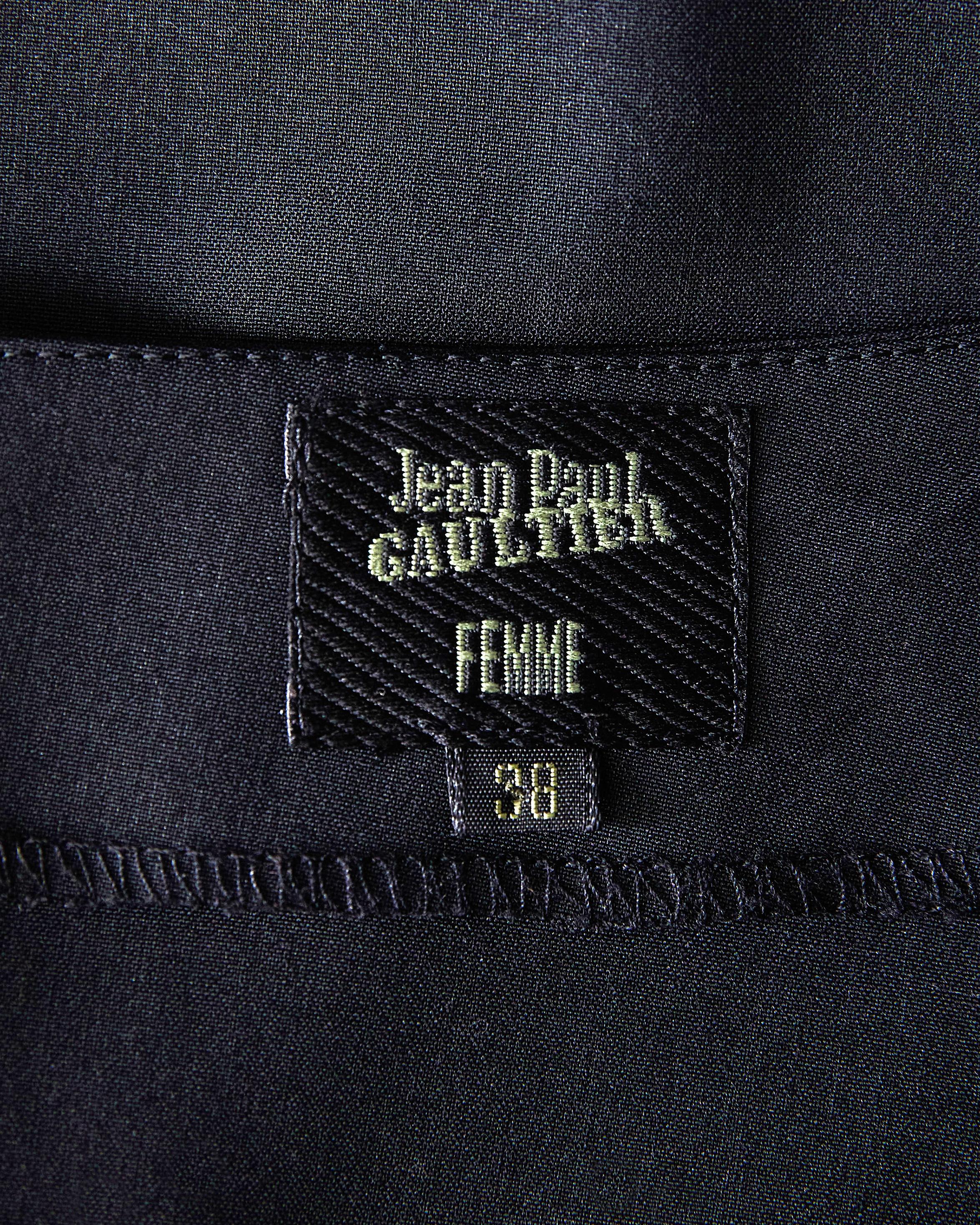 1990's Jean Paul Gaultier Black Wool Fishtail Maxi Skirt 1