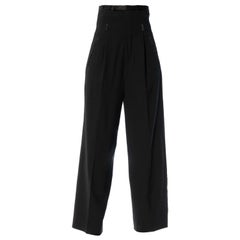 1990S JEAN PAUL GAULTIER Black Wool Pants