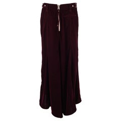 1990s Jean Paul Gaultier Burgundy Velvet Maxi Skirt IT 46 with Zip