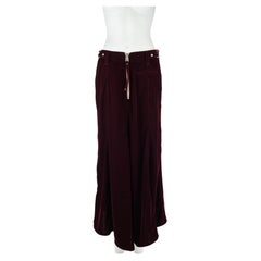 1990s Jean Paul Gaultier Burgundy Velvet Maxi Skirt IT 46 with Zip 1990s Jean Paul Gaultier Burgundy Velvet Maxi Skirt IT 46 with Zip