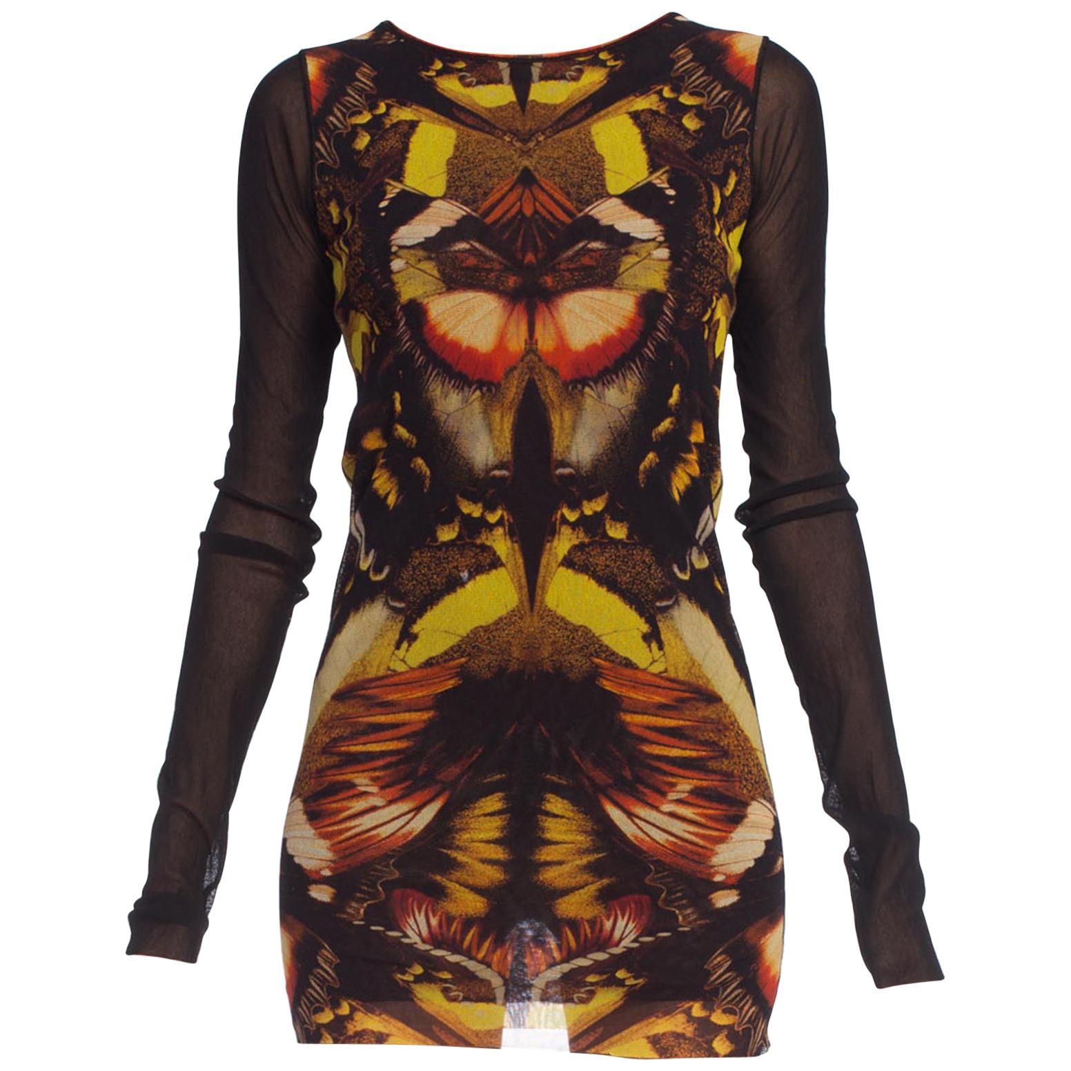 1990
s Jean Paul Gaultier Butterfly Fruit Mesh Dress