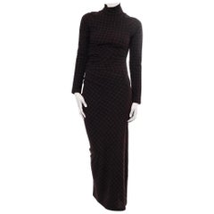 1990S JEAN PAUL GAULTIER Wool Blend Crepe Circular Bias Cut Long Sleeved Dress