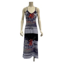 1990s Jean Paul Gaultier cloud print slip dress