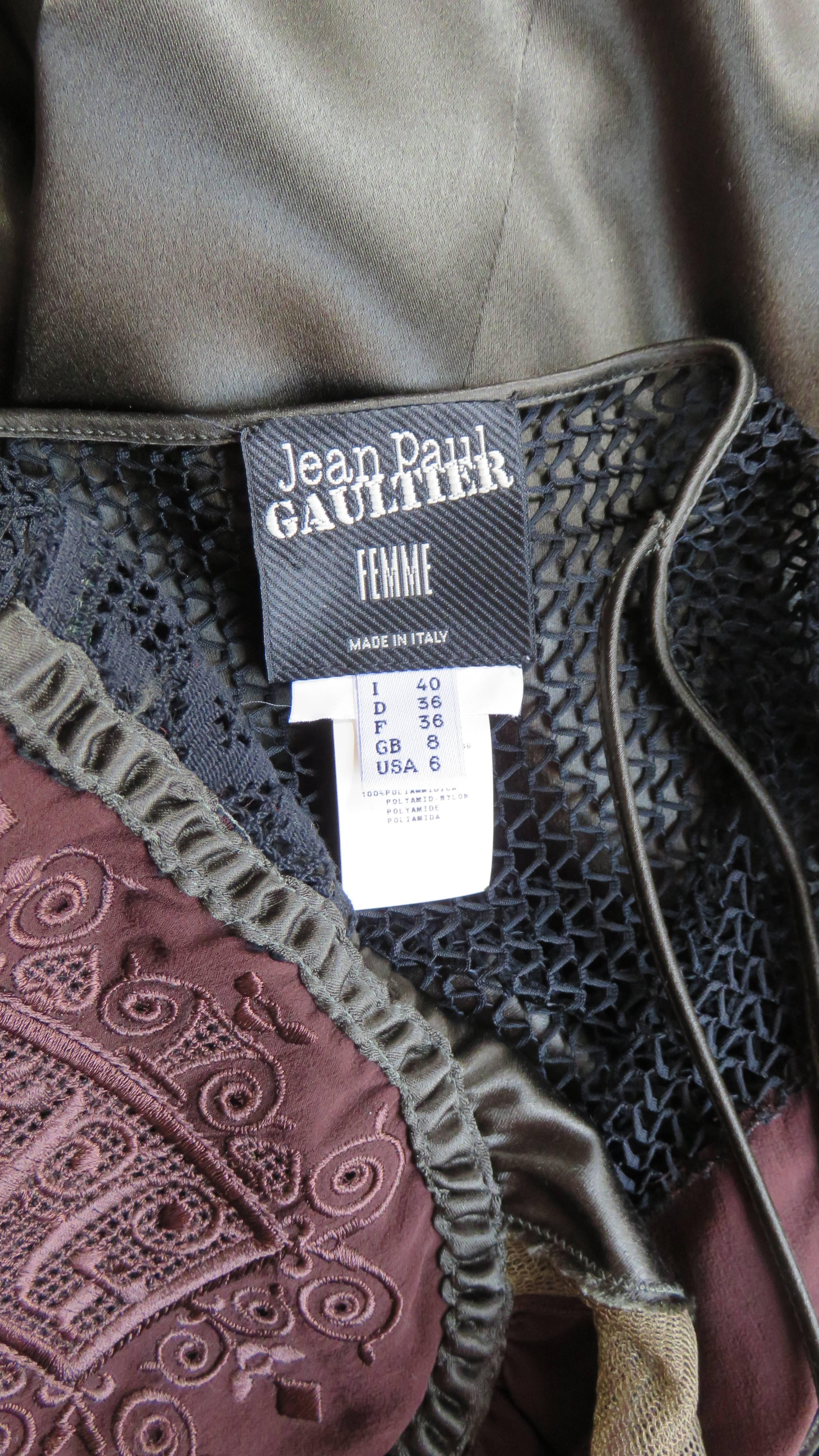 Jean Paul Gaultier Color Block Dress with Sheer Panels 8