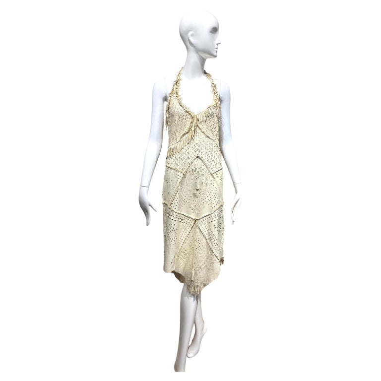 jean paul gaultier halter dress Snake-effect halterneck gown in brown - Jean Paul Gaultier