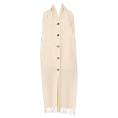 1990S JEAN PAUL GAULTIER Cream Wool Button Front Scarf Top