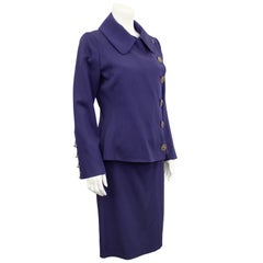1990s Jean Paul Gaultier Deep Purple Skirt Suit