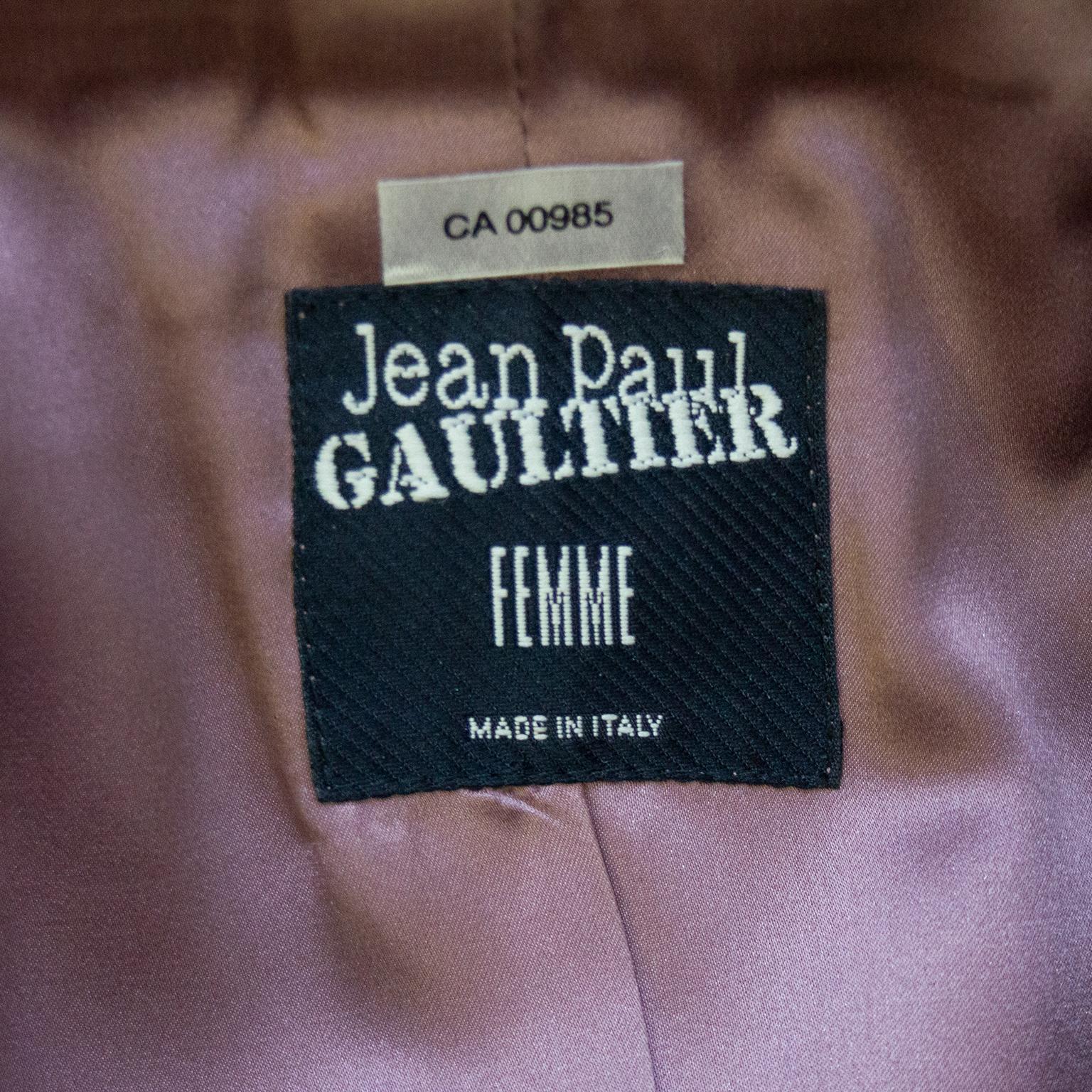 1990s Jean Paul Gaultier Deep Purple Skirt Suit  In Good Condition For Sale In Toronto, Ontario