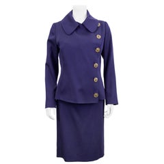 Tailleur jupe violet profond Jean Paul Gaultier des années 1990