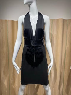 Cocktailkleid von Jean Paul Gaultier Femme aus den 1990er Jahren, schwarz, mit Korsett und Neckholder-Ausschnitt