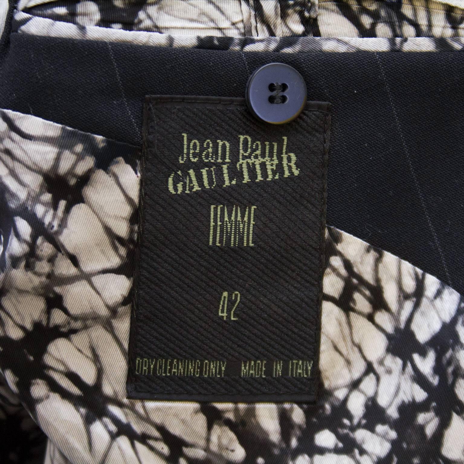 1990s Jean Paul Gaultier Femme Charcoal Grey Pinstrip Pantsuit  1