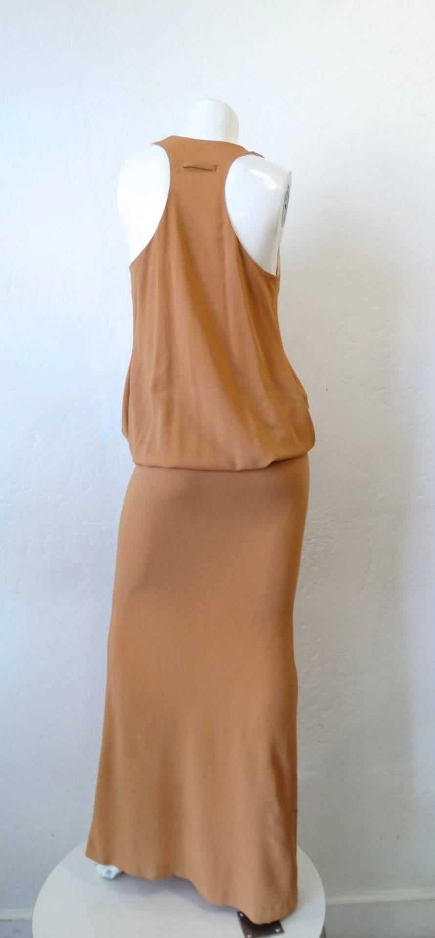 1990s Jean Paul Gaultier Femme Gathered Maxi Dress For Sale 1