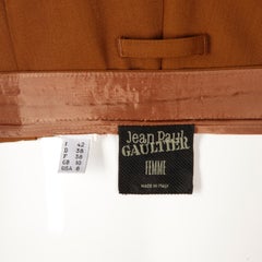 1990s Jean Paul Gaultier Femme Vintage Caramel Brown Wool Pants or Trousers