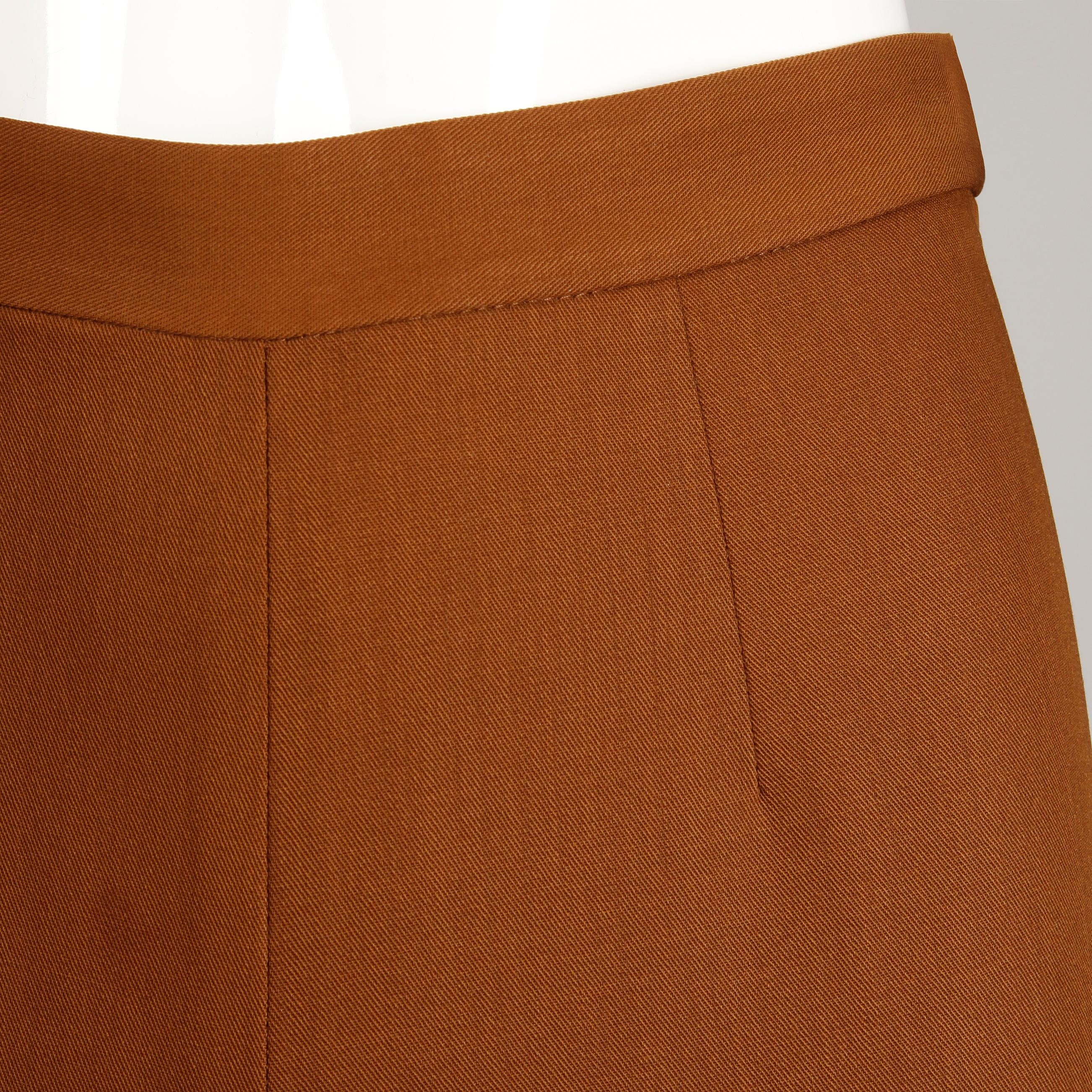 1990s Jean Paul Gaultier Femme Vintage Caramel Brown Wool Pants or Trousers In Excellent Condition For Sale In Sparks, NV