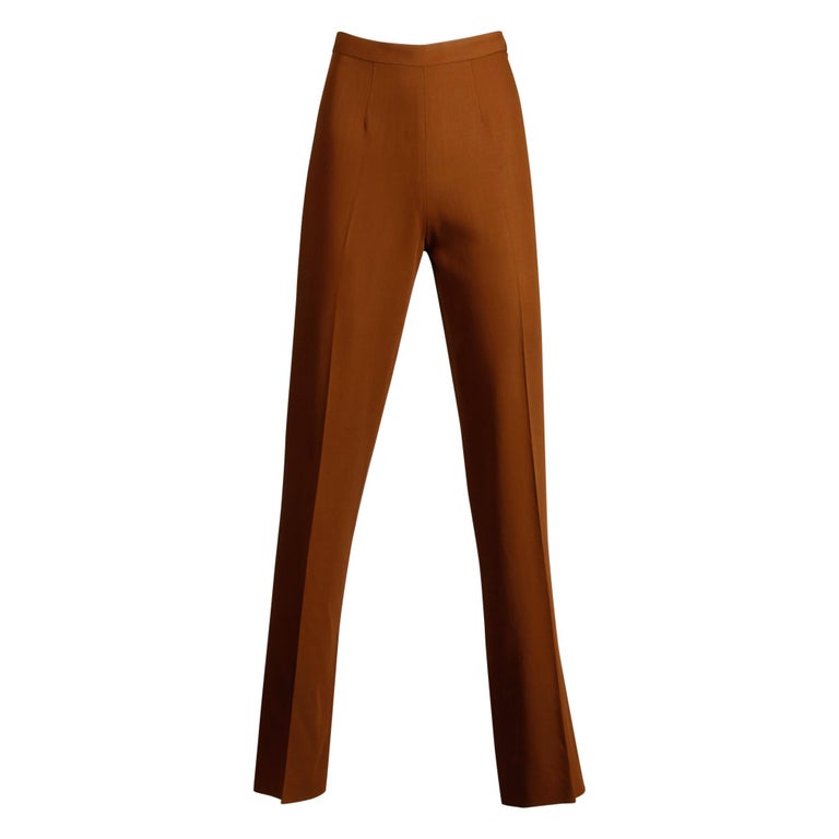 1990s Jean Paul Gaultier Femme Vintage Caramel Brown Wool Pants or