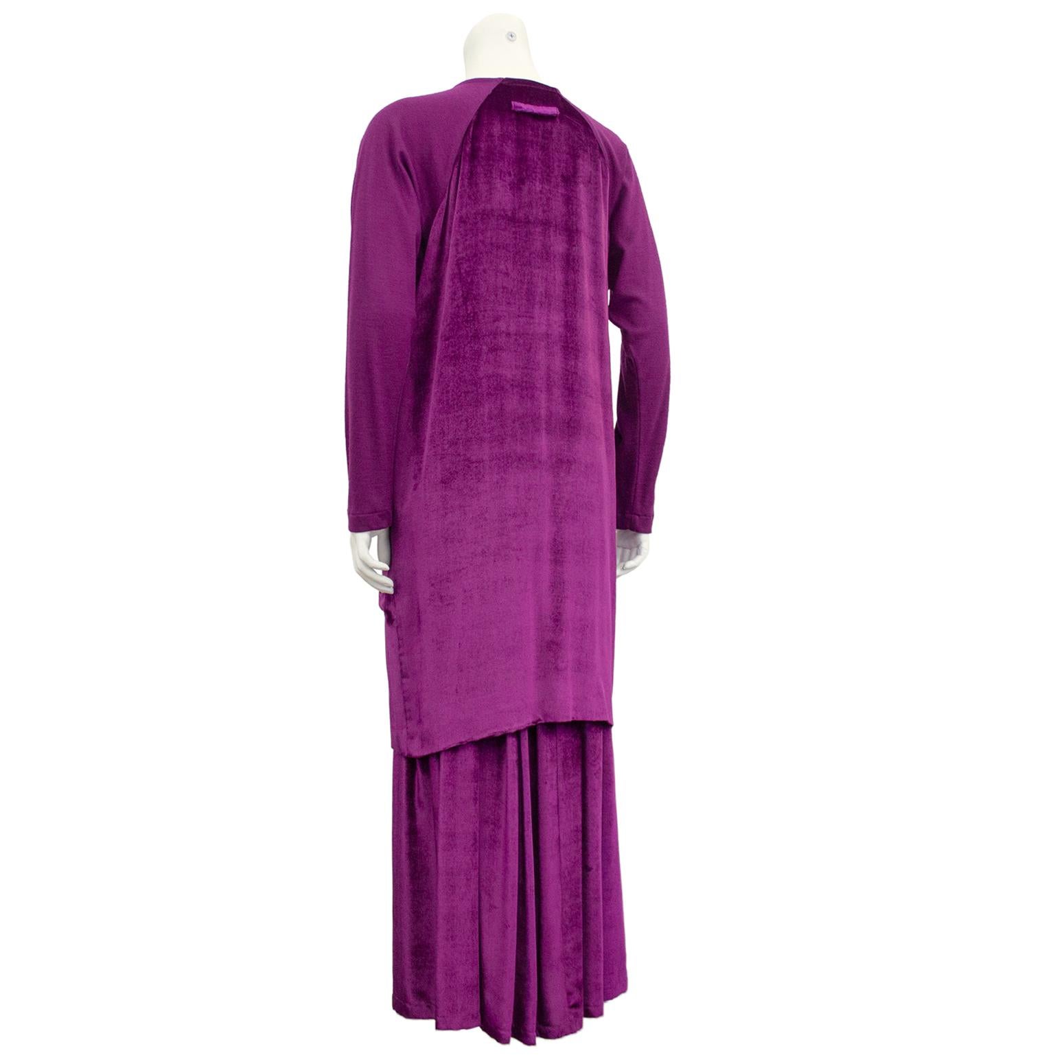 Purple 1990s Jean Paul Gaultier Fuschia Velvet  and Wool Jersey Ensemble  For Sale