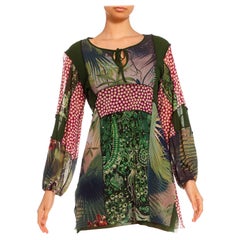 1990S Jean Paul Gaultier Green & Purple Nylon Blend Polka Dot Dress