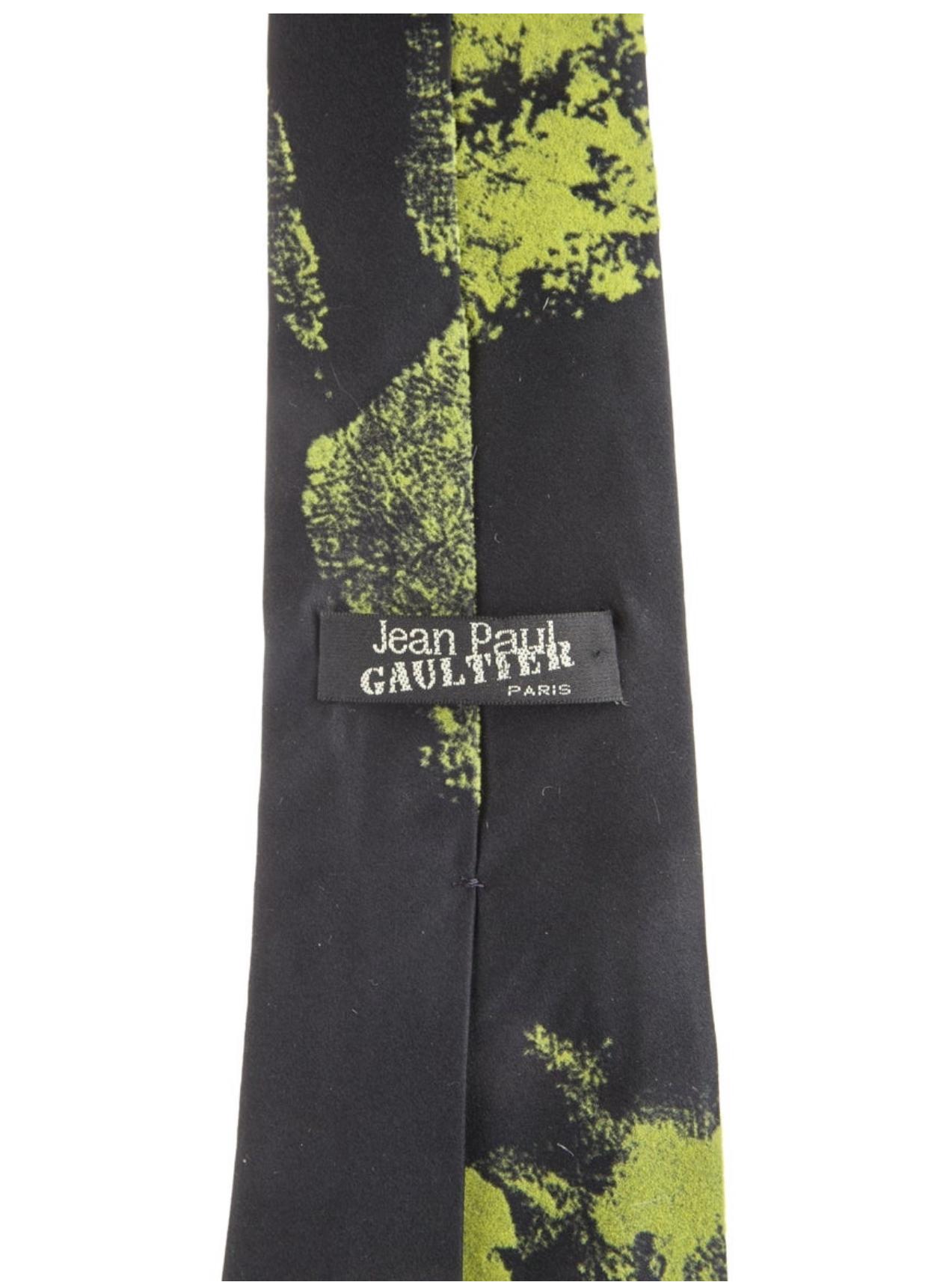 Black 1990s Jean Paul Gaultier hand print tie 