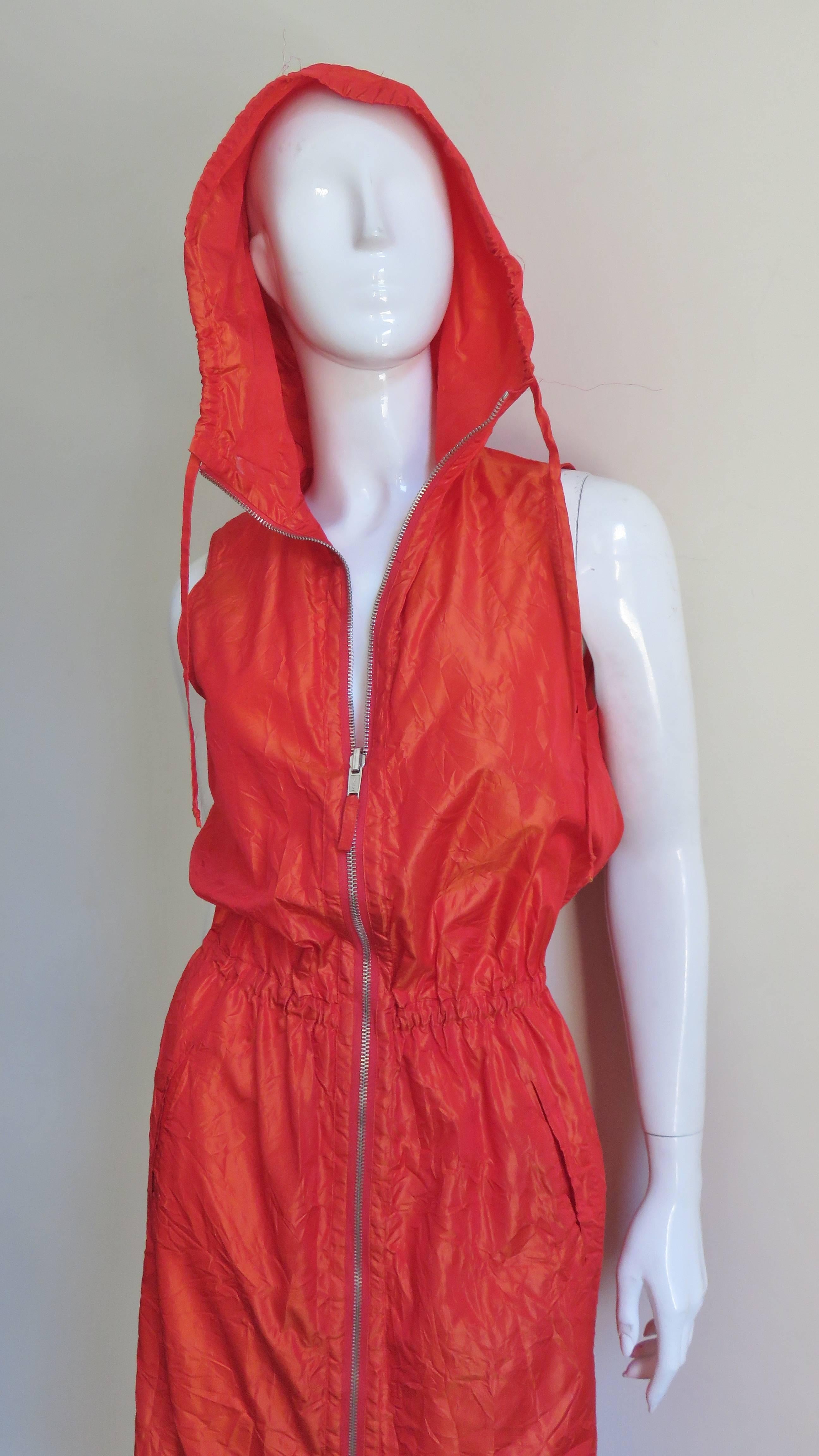 Red  Jean Paul Gaultier Convertible Bomber Jacket to Dress