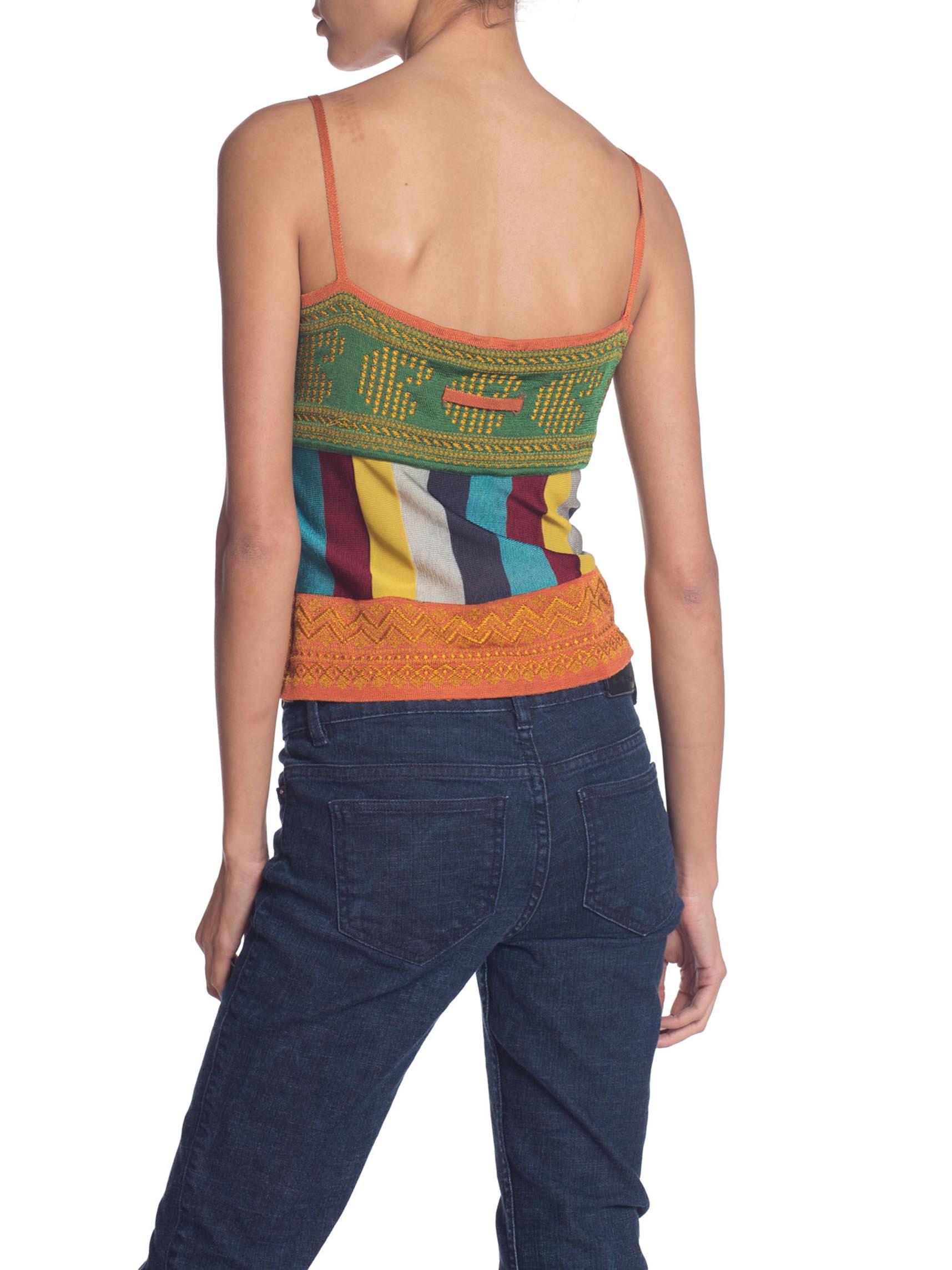 1990S JEAN PAUL GAULTIER Rayon Knit Indian Inspired Camisole 1