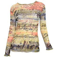 1990's Jean Paul Gaultier Mesh Graffitti Top