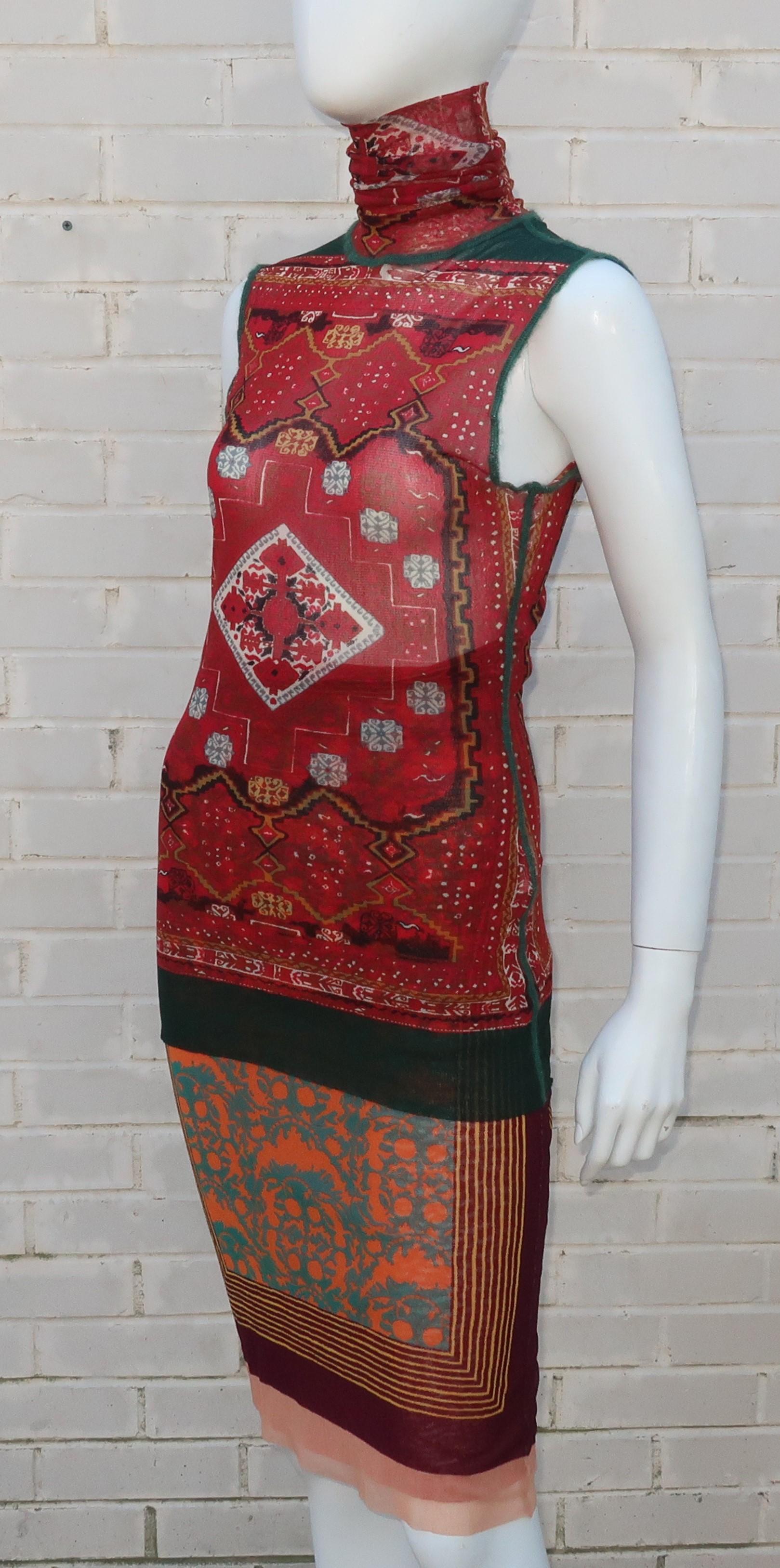 1990’s Jean Paul Gaultier Mesh Tattoo High Waist Skirt 5
