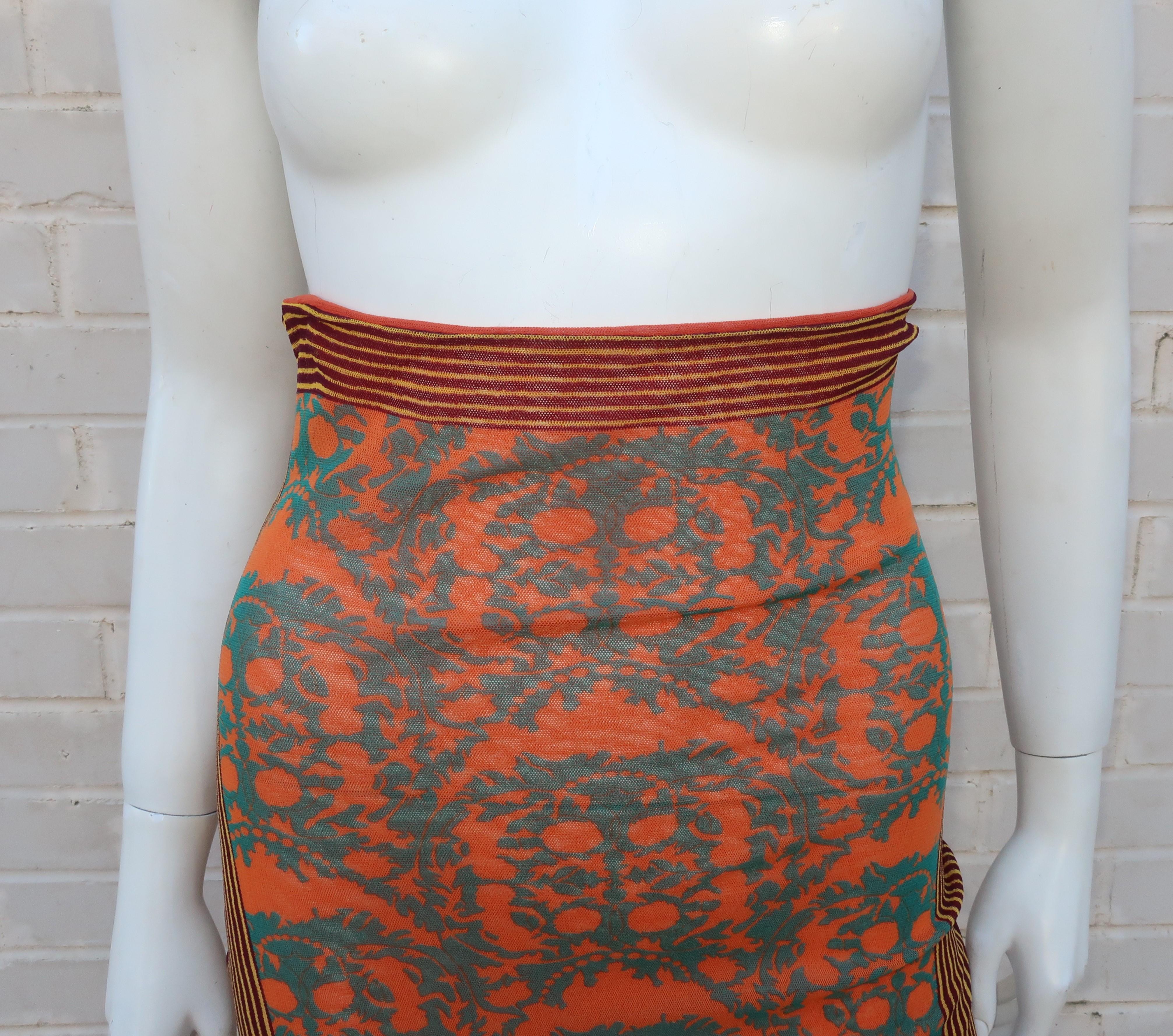 1990’s Jean Paul Gaultier Mesh Tattoo High Waist Skirt In Excellent Condition In Atlanta, GA