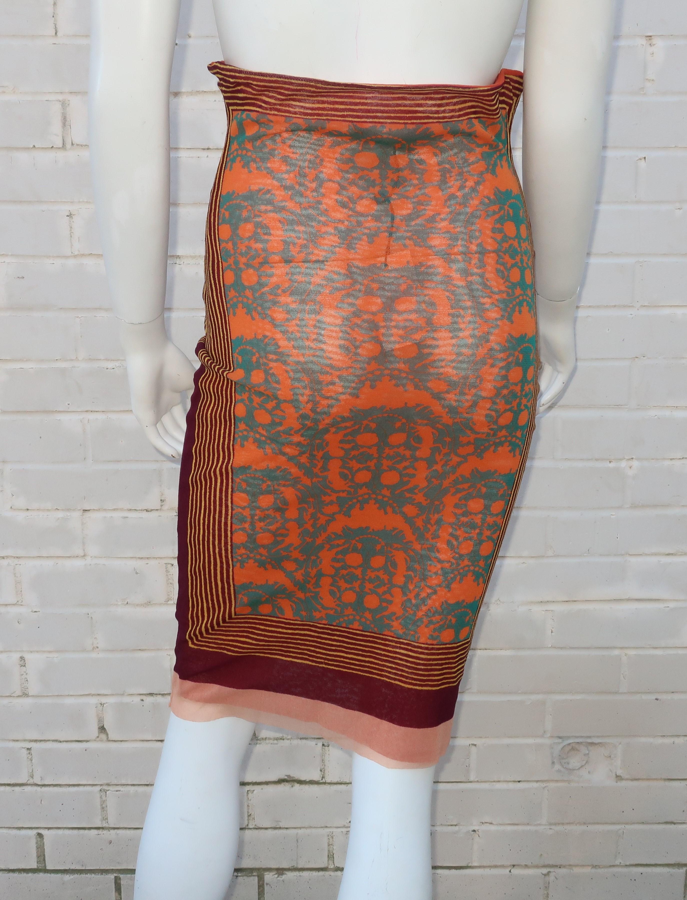 1990’s Jean Paul Gaultier Mesh Tattoo High Waist Skirt 4