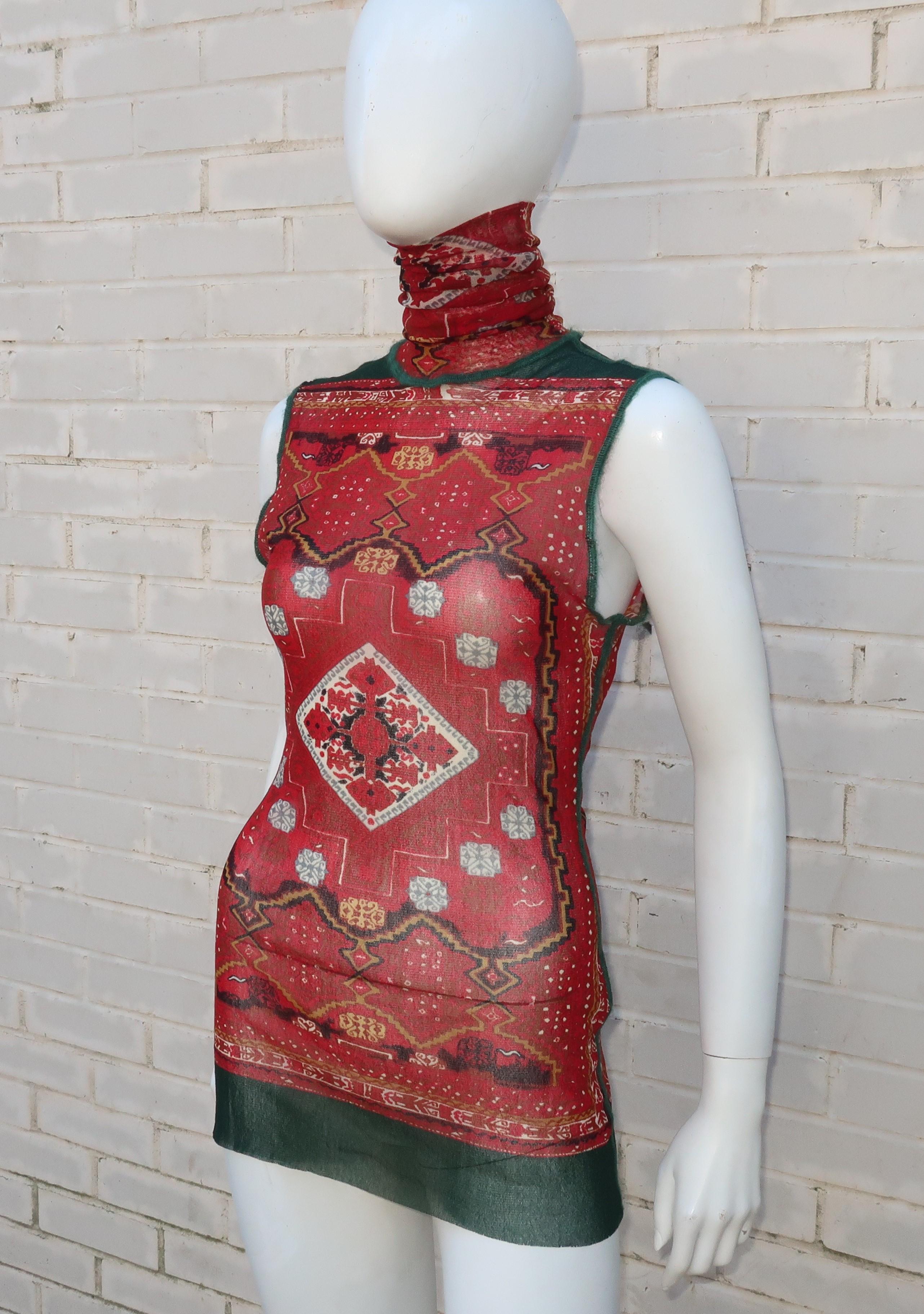 1990’s Jean Paul Gaultier Mesh Tattoo Top With Turtleneck 1