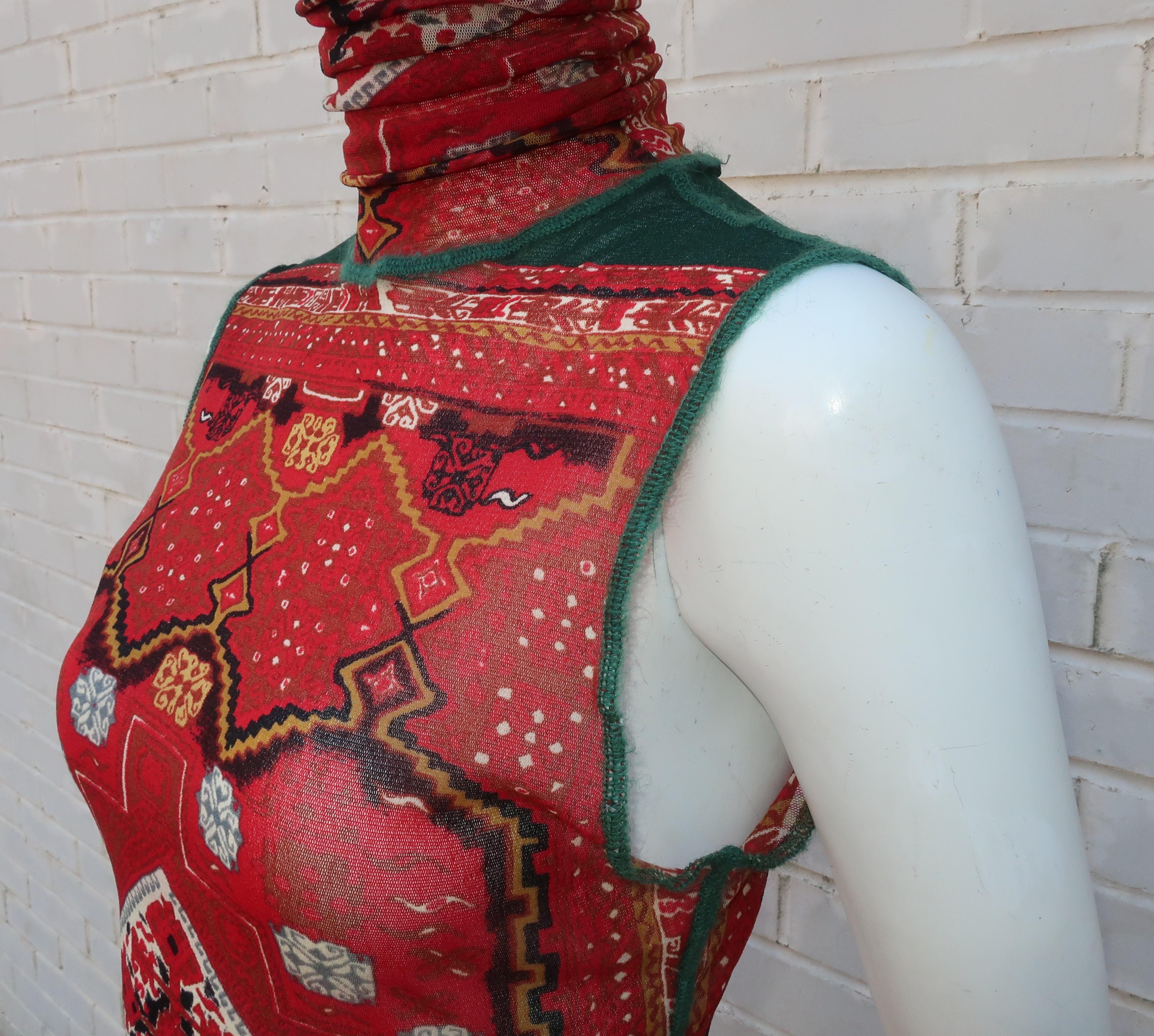 1990’s Jean Paul Gaultier Mesh Tattoo Top With Turtleneck 2