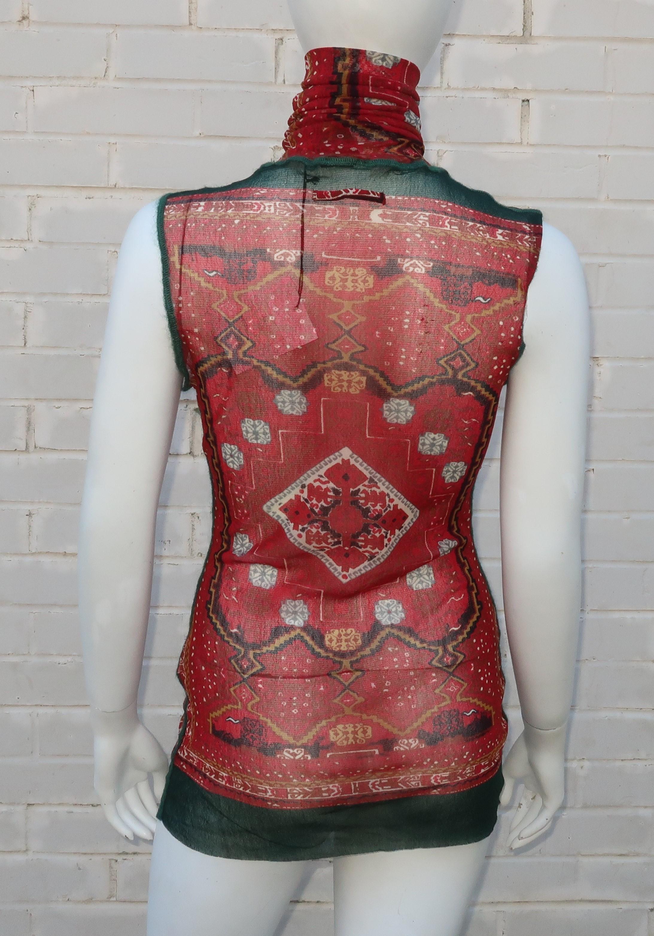 1990’s Jean Paul Gaultier Mesh Tattoo Top With Turtleneck 4