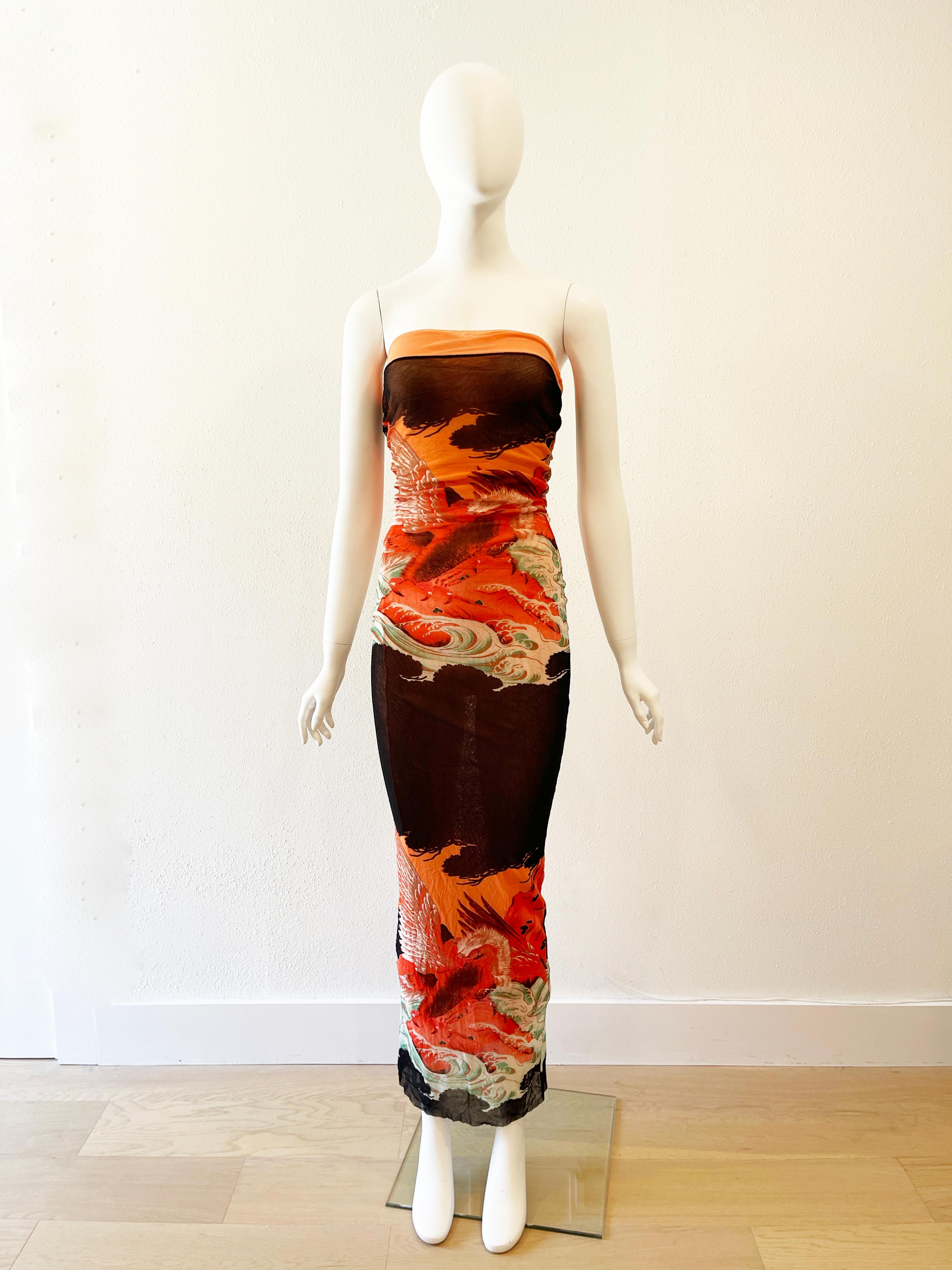 1990s Jean Paul Gaultier Mesh Tube Dress with Semi Sheer 
size S
36