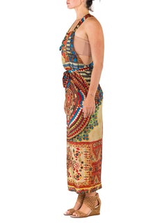 1990S Jean Paul Gaultier Multicolor Printed Silk Overalls Dress Bias