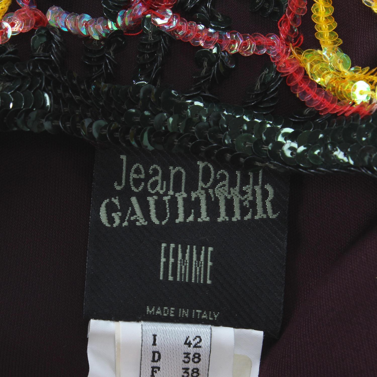 1990s Jean Paul Gaultier Multicolor Sequins Vintage Dress 2