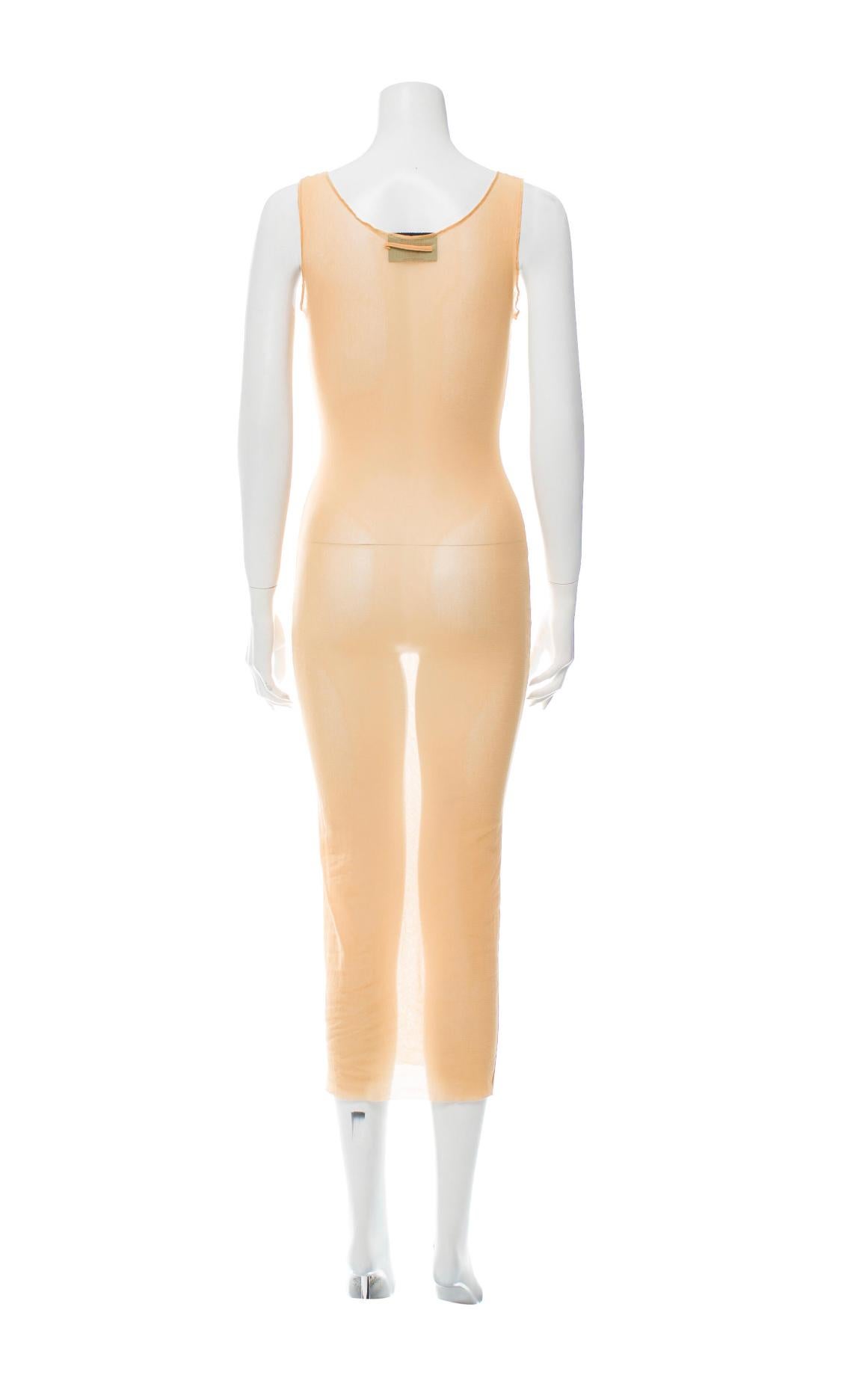 Jean Paul Gaultier nude mesh sheer tank dress. 26