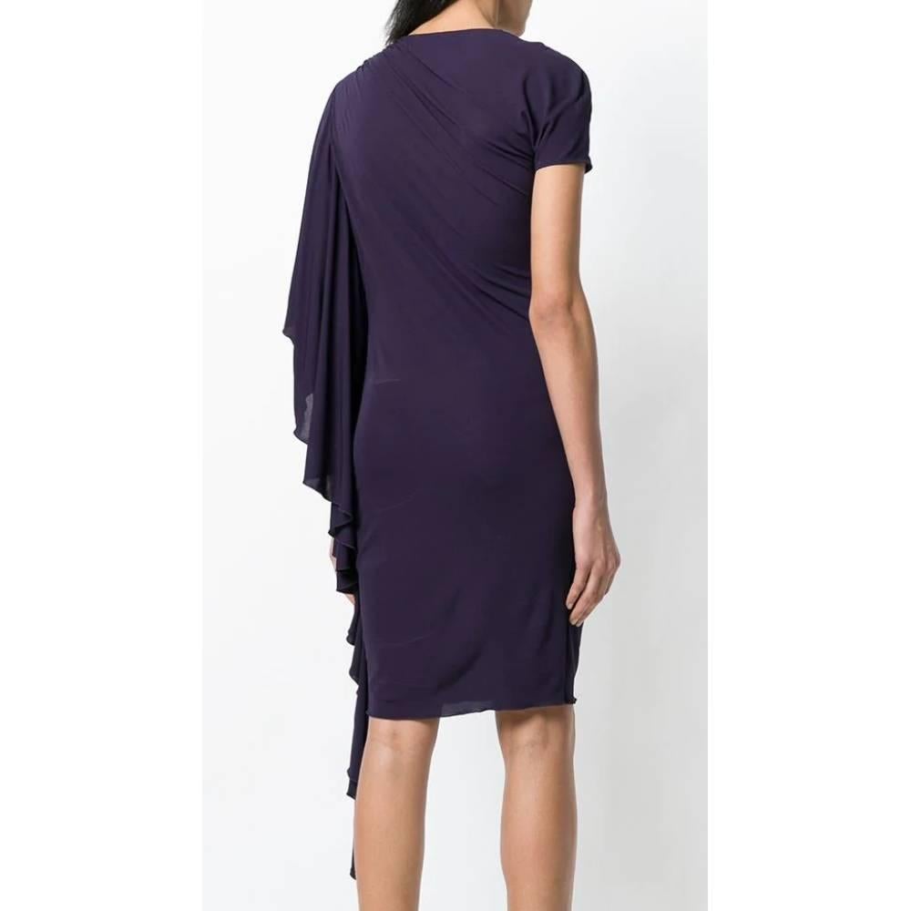 Black 1990s Jean Paul Gaultier Purple Draped Short Dress For Sale