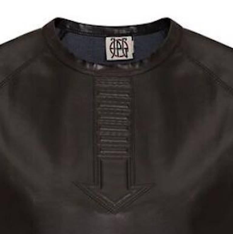 Black 1990s Jean Paul Gaultier PVC Sweatshirt With Arrow Design For Sale