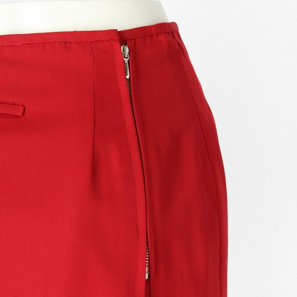 1990s Jean Paul Gaultier red cotton blend fabric skirt In Excellent Condition In Lugo (RA), IT