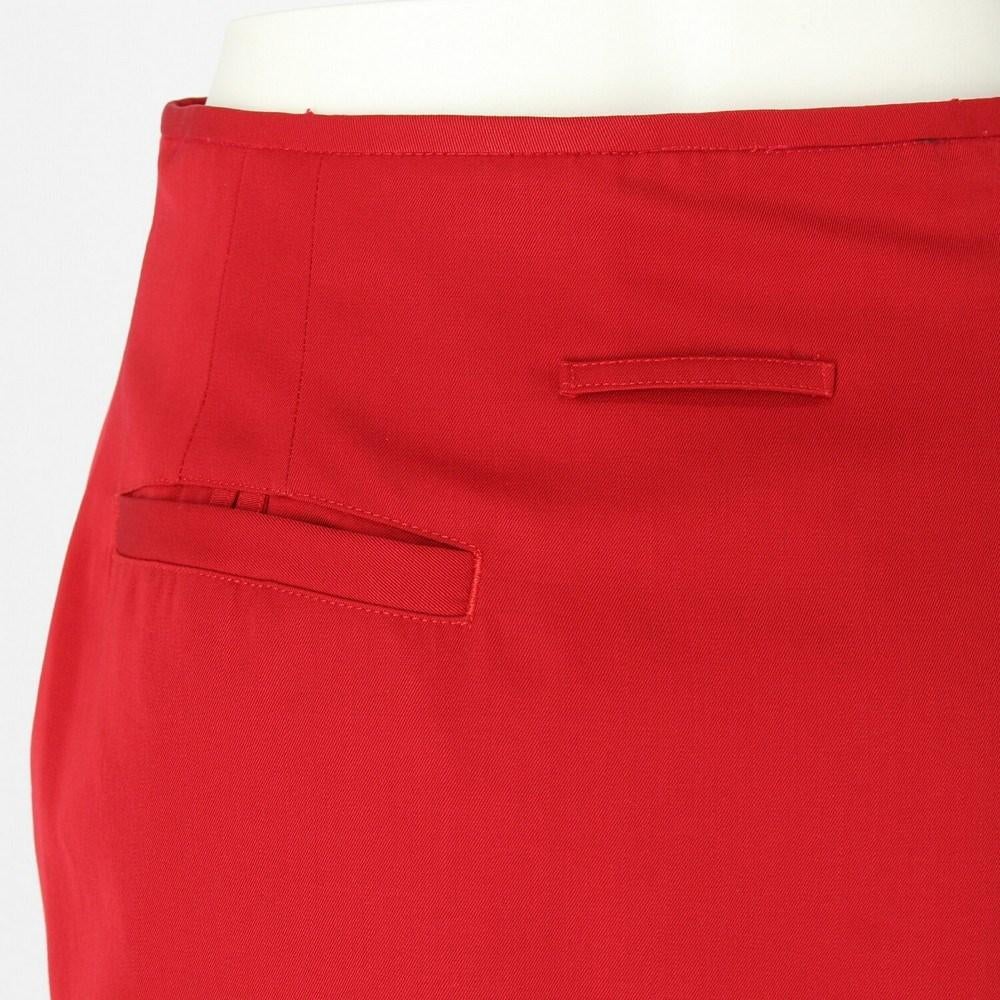Women's 1990s Jean Paul Gaultier red cotton blend fabric skirt