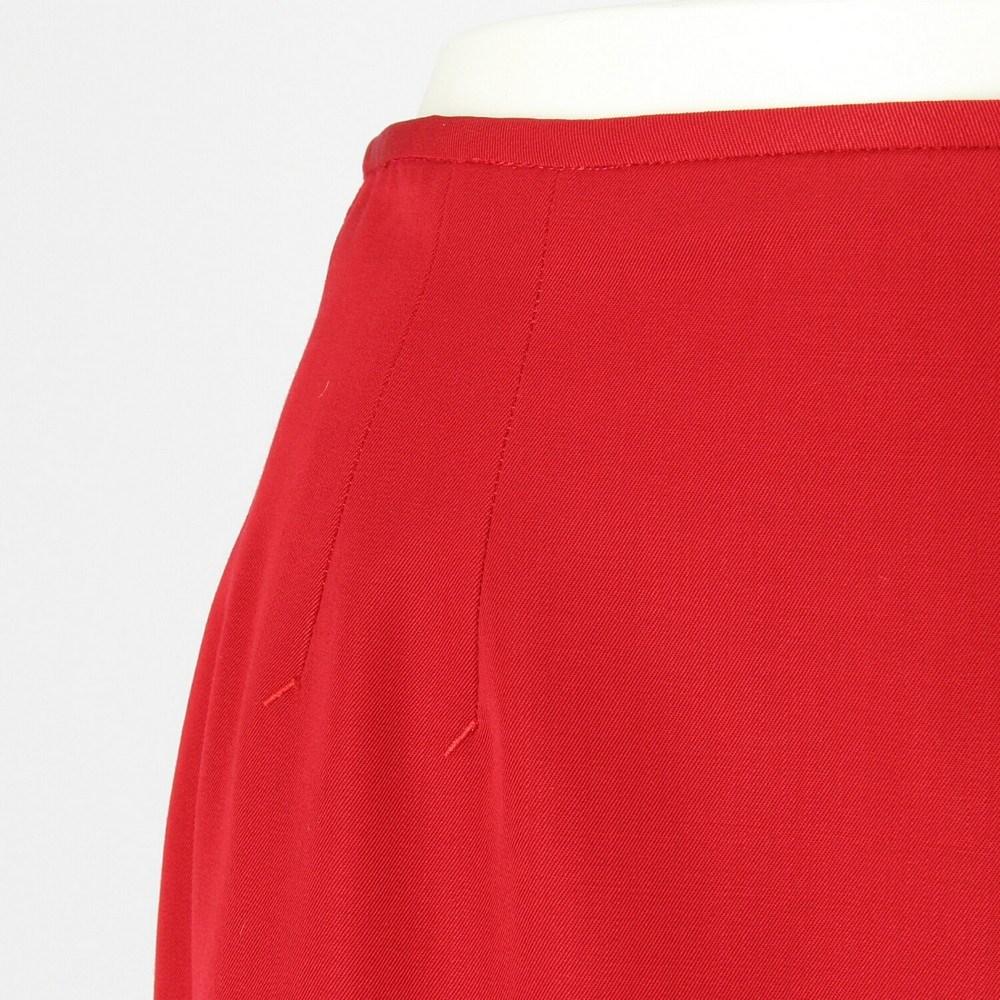 1990s Jean Paul Gaultier red cotton blend fabric skirt 1