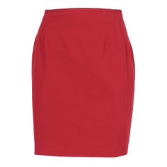 1990s Jean Paul Gaultier red cotton blend fabric skirt