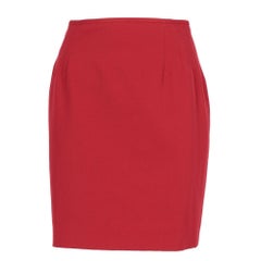1990s Jean Paul Gaultier red cotton blend fabric skirt