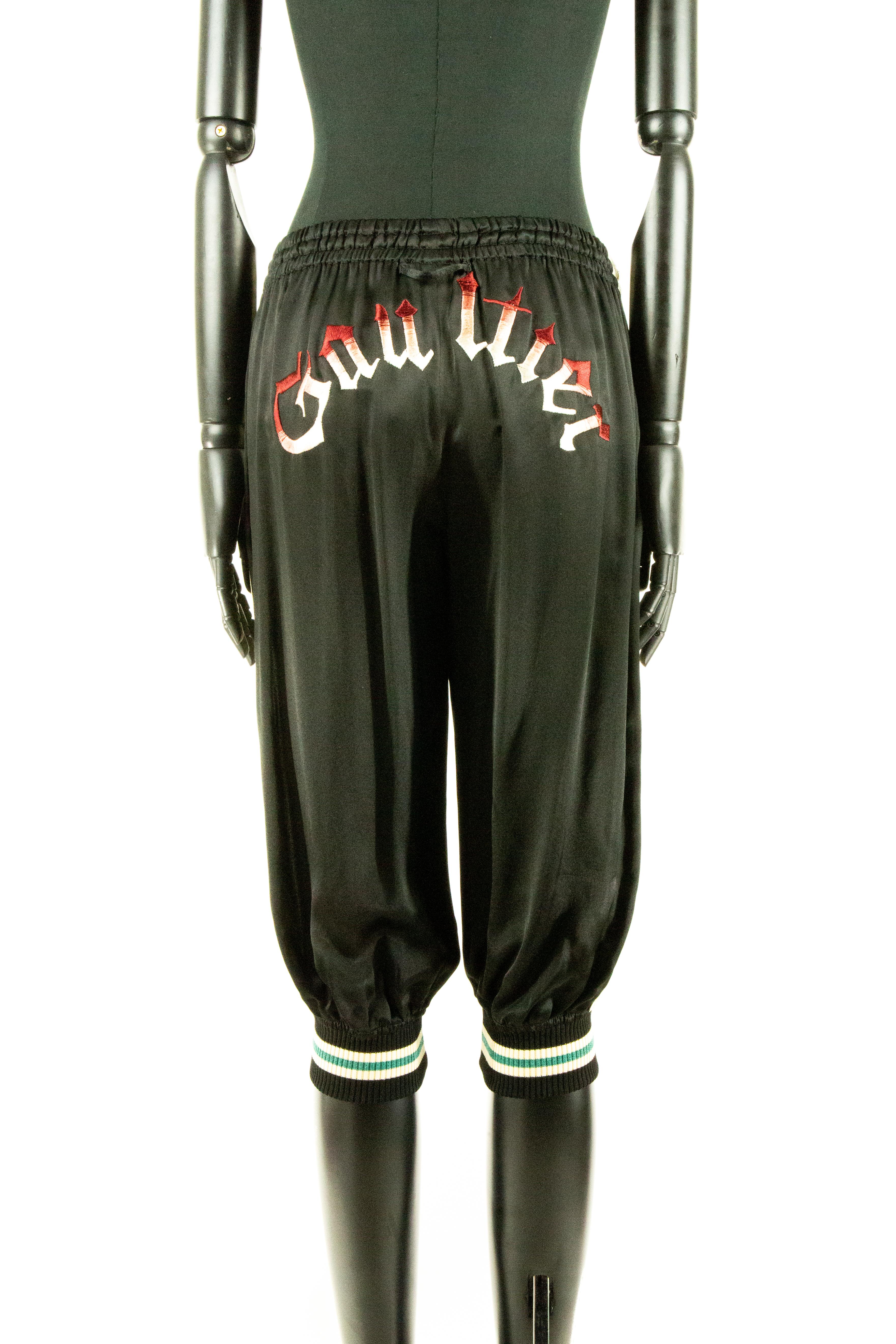 Black 1990s Jean Paul Gaultier Satin Shorts For Sale