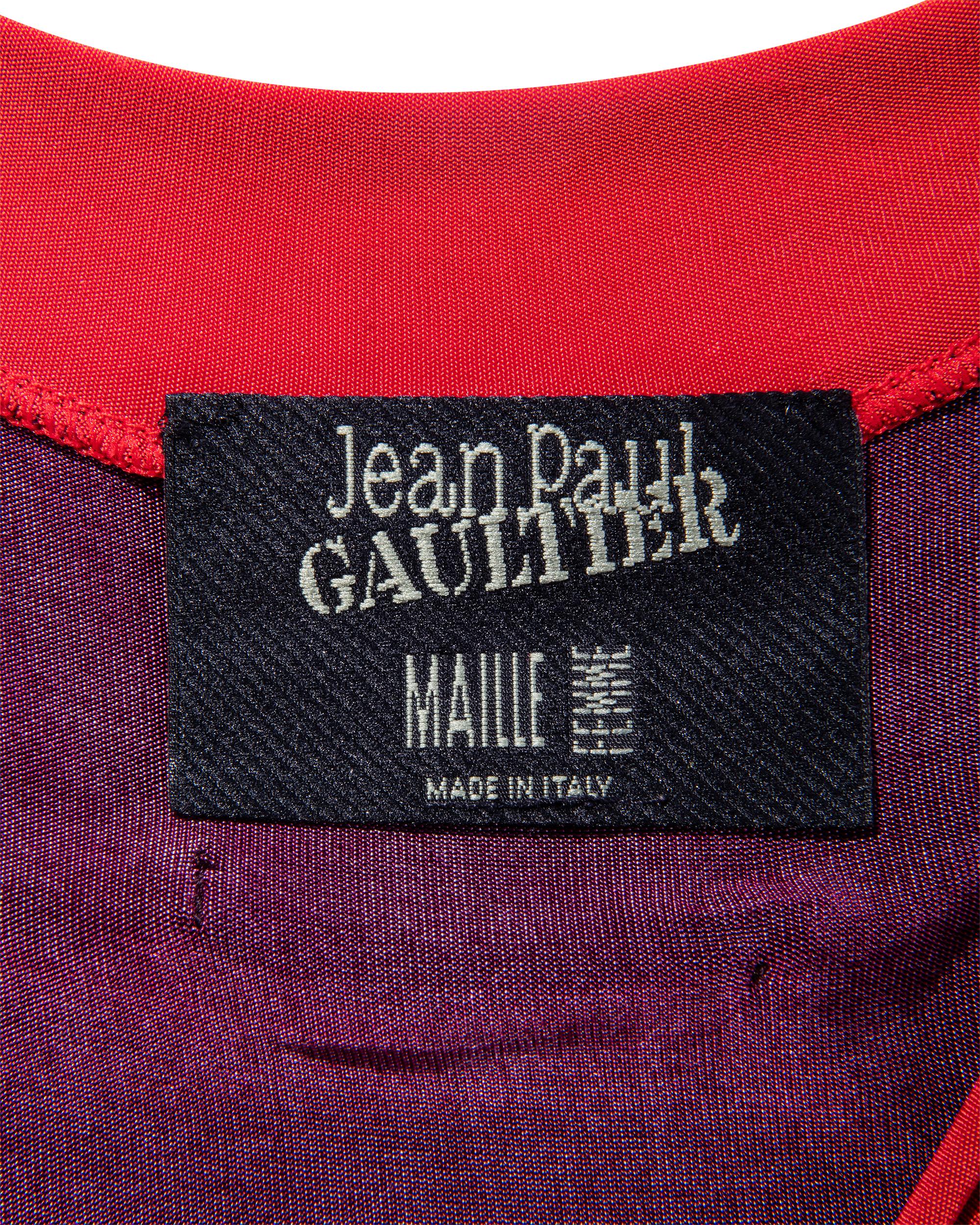 1990's Jean Paul Gaultier Scoop Neck Floral Print Jersey Maxi Dress 2