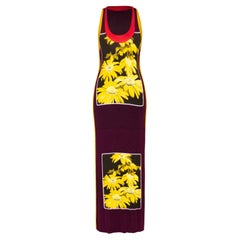 1990's Jean Paul Gaultier Scoop Neck Floral Print Jersey Maxi Dress