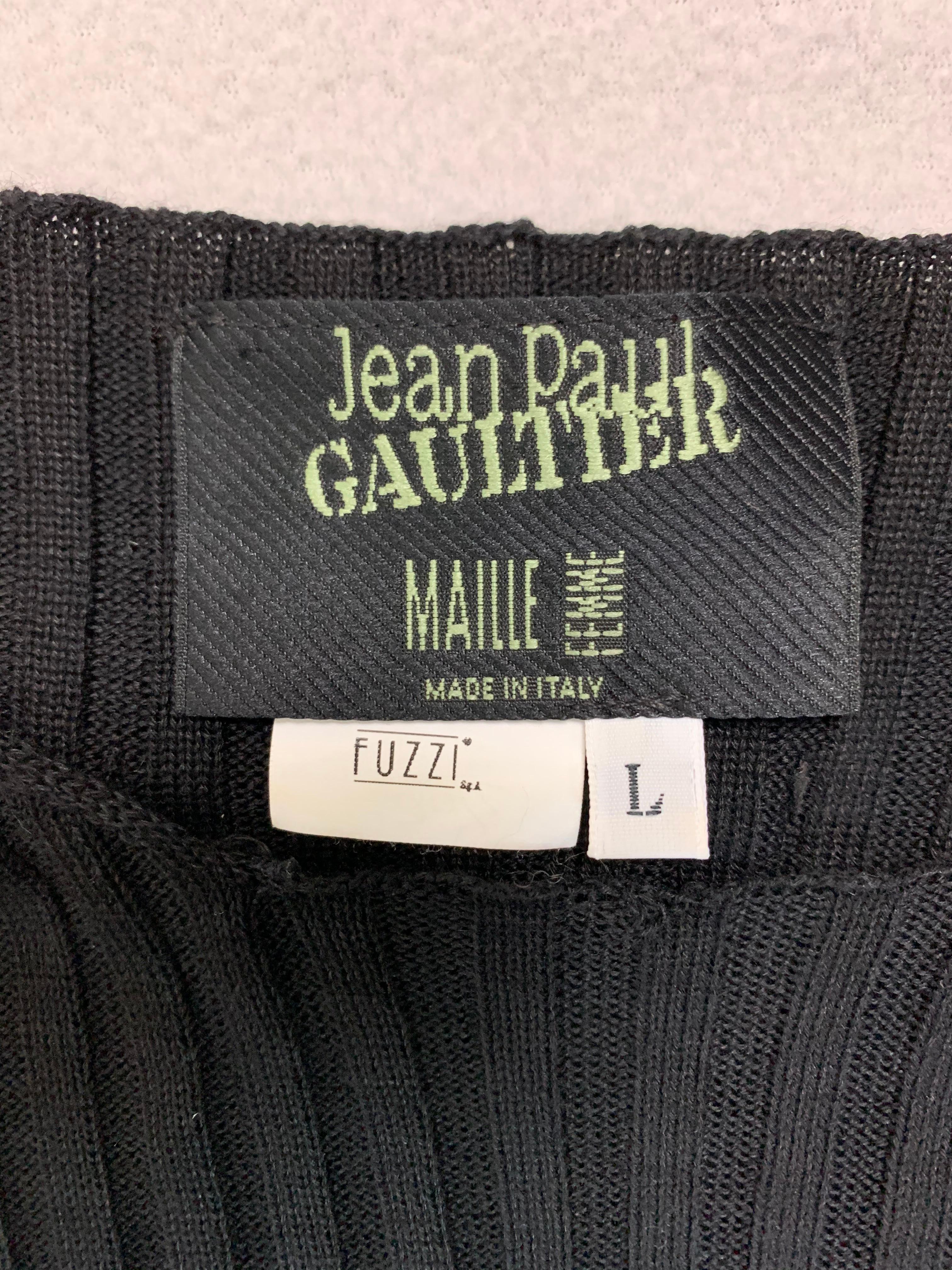 1990's Jean Paul Gaultier Sheer Black Bottom L/S Dress In Good Condition In Yukon, OK