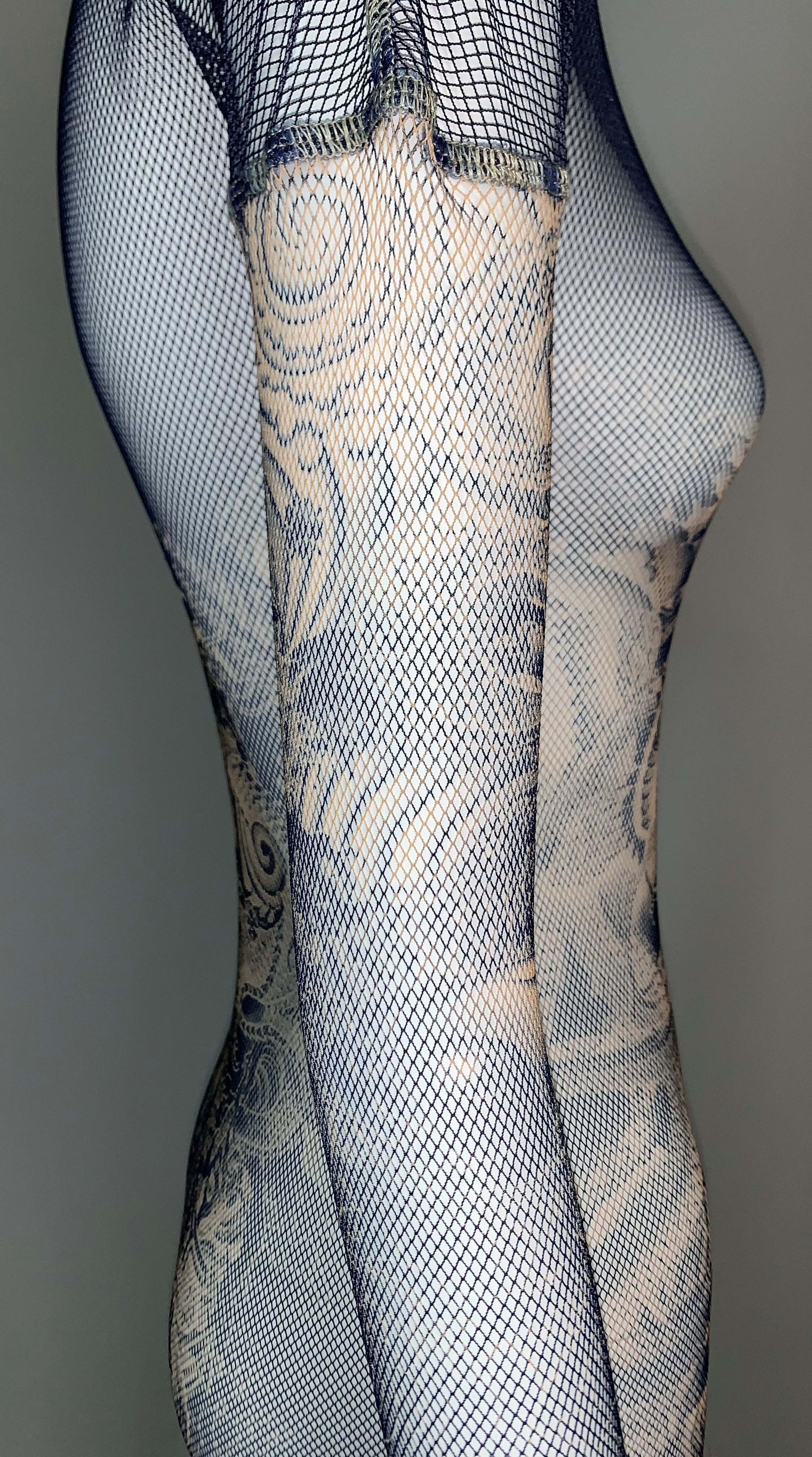 jersey dress with fishnets