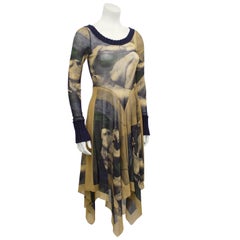 1990's Jean Paul Gaultier Sheer Hanky Hem Renaissance Sculpture Dress