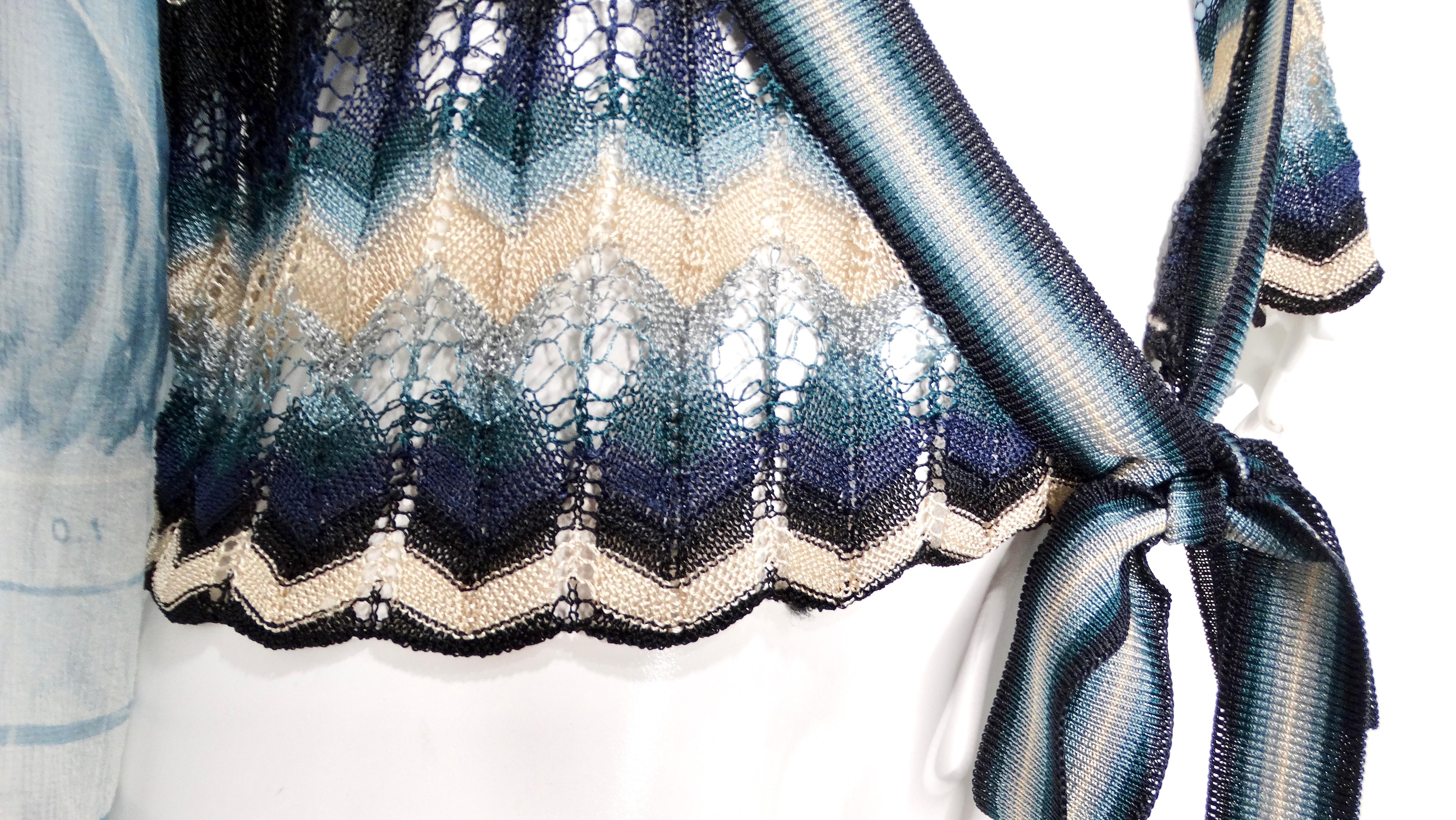 Cárdigan de punto Kimono envolvente Jean Paul Gaultier, años 90 Gris en venta